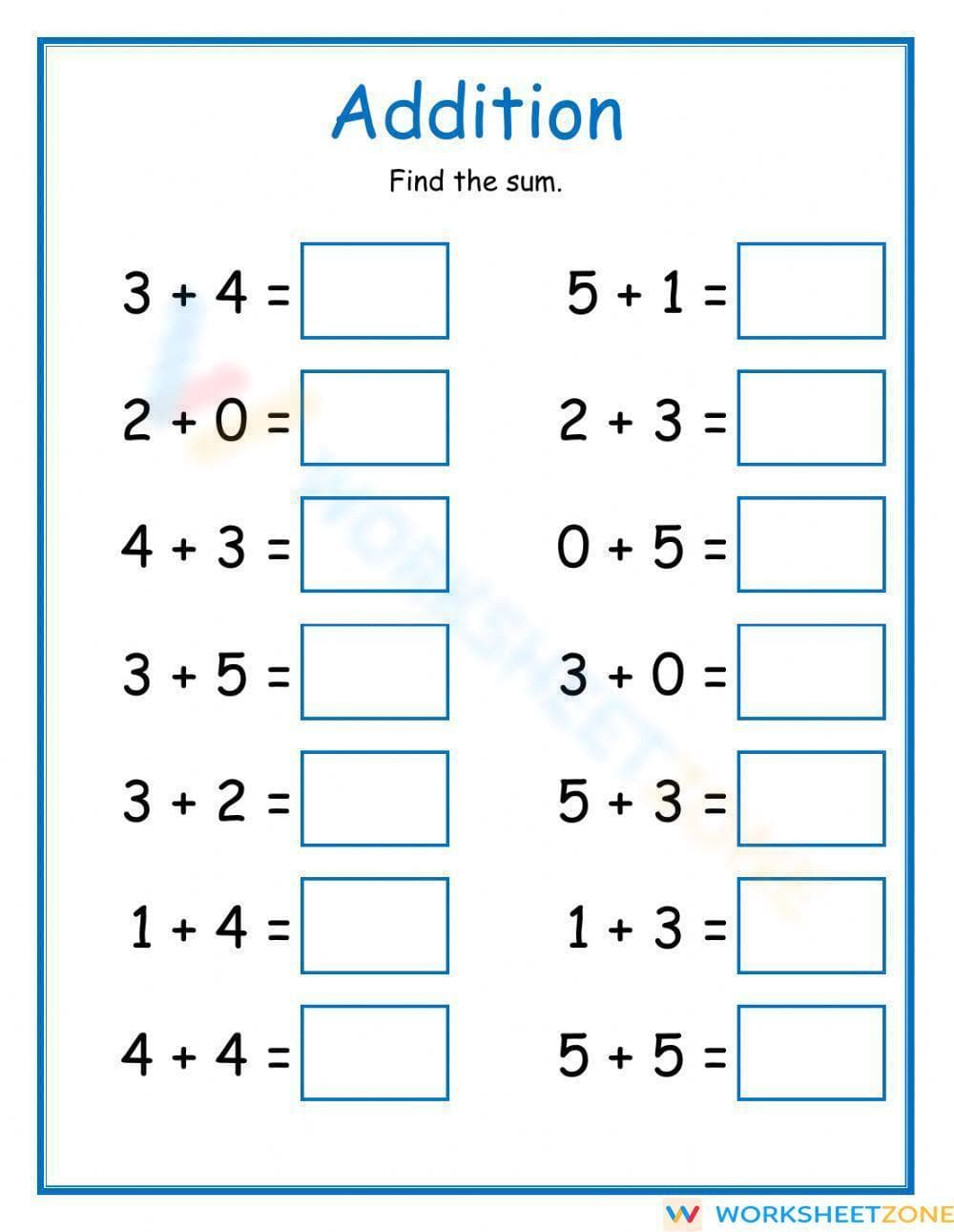 Addition Worksheet for Math Fun - Page 1