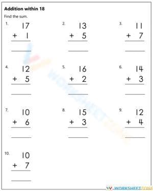 Addition to 18: Practice Your Math Skills