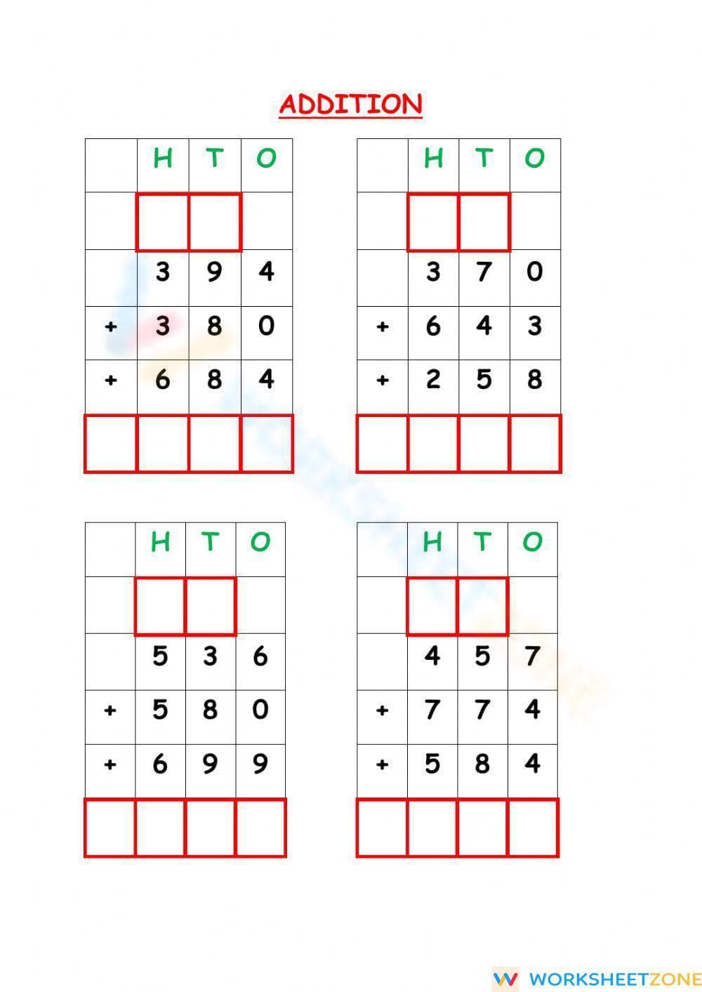 Basic Addition: Math Skills Practice Worksheet - Page 1