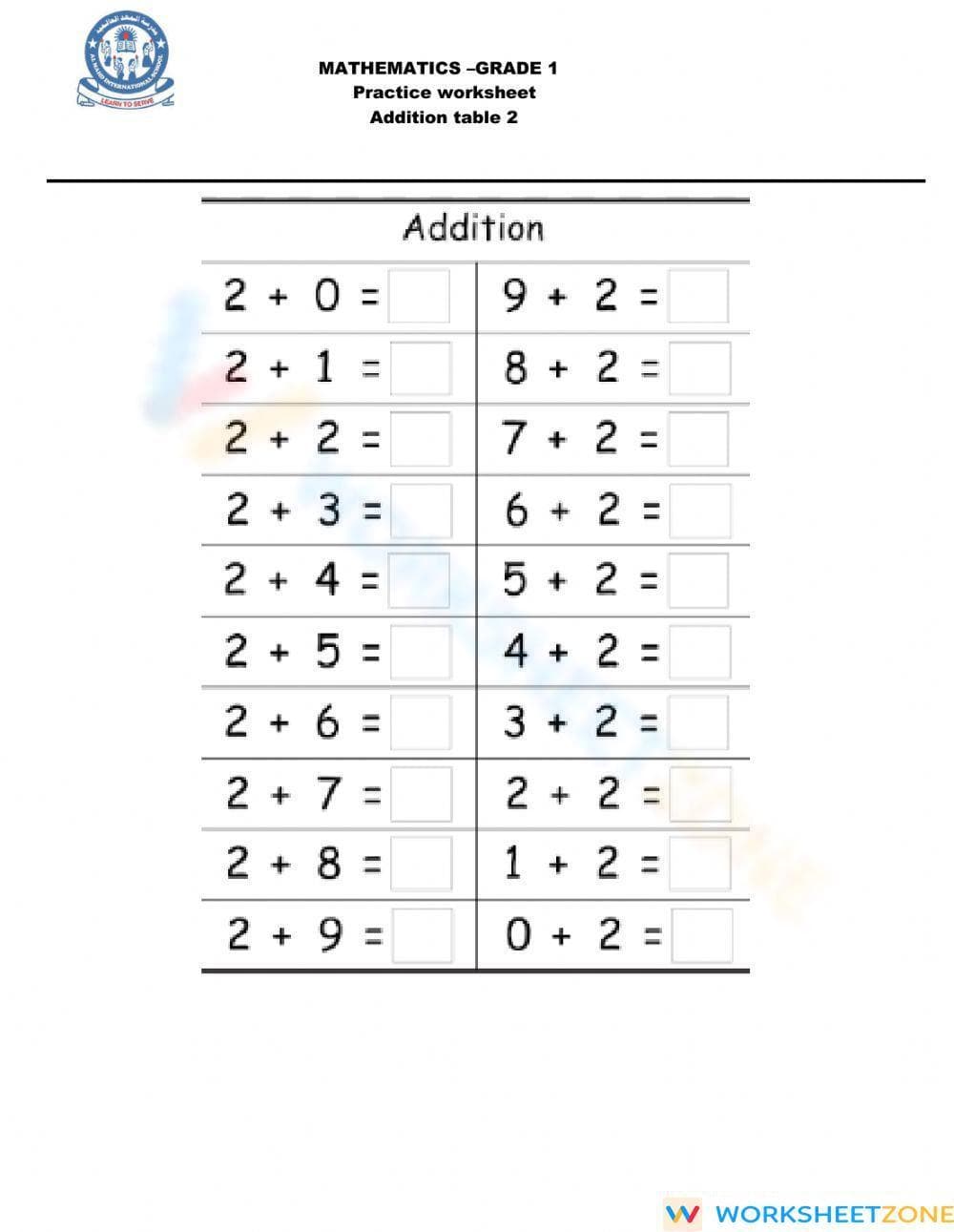 Addition Practice: Math Skills for Learners - Page 1