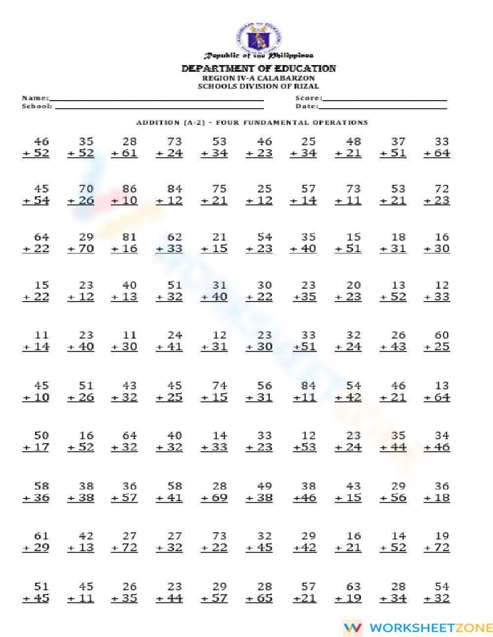 Practice Sheet - Page 1