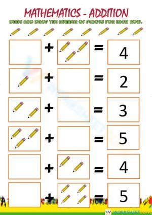 Adding Numbers 1-5: Practice Worksheet
