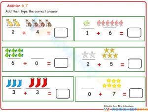 Practice Addition with this Number 6 Worksheet