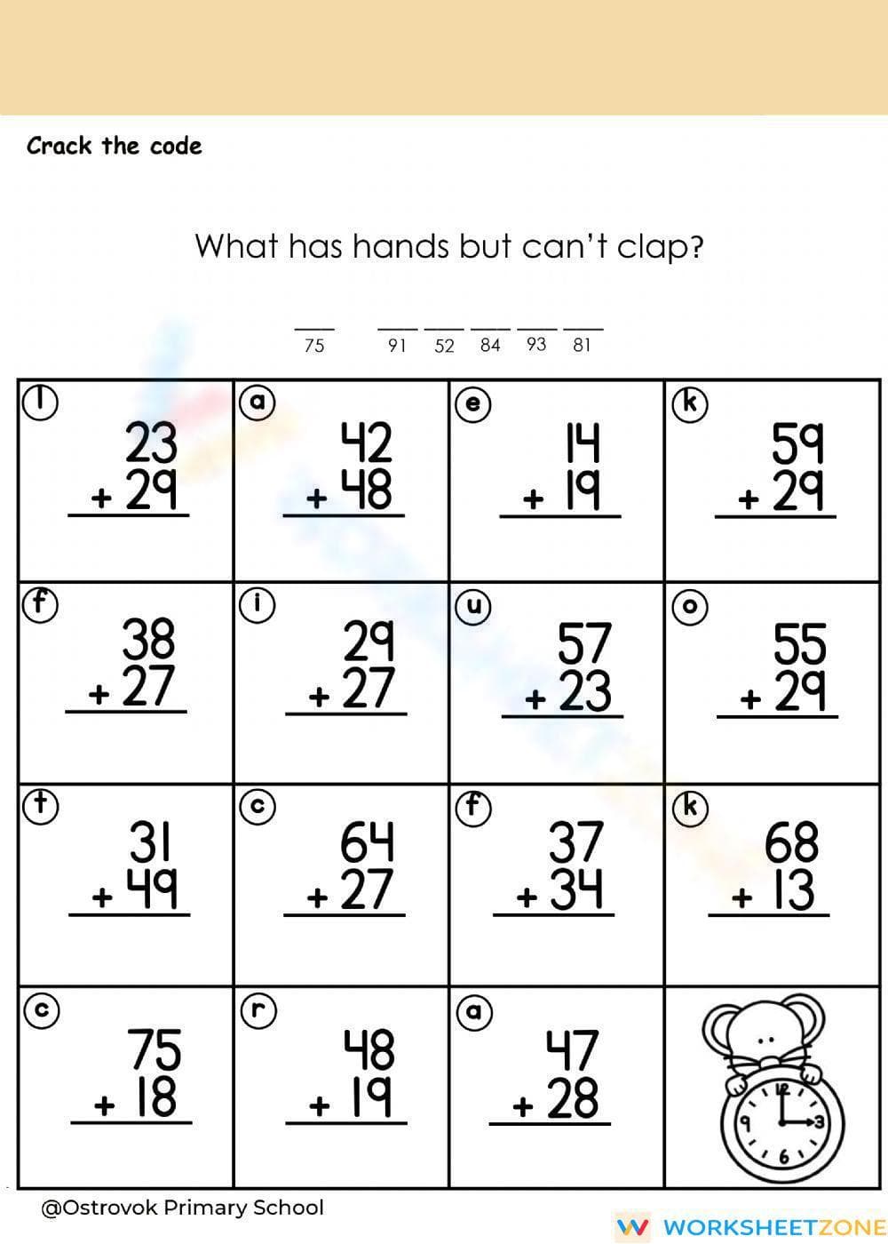 General Addition Skills Worksheet - Page 1