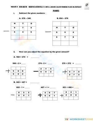 Adjusting Numbers Addition Strategies