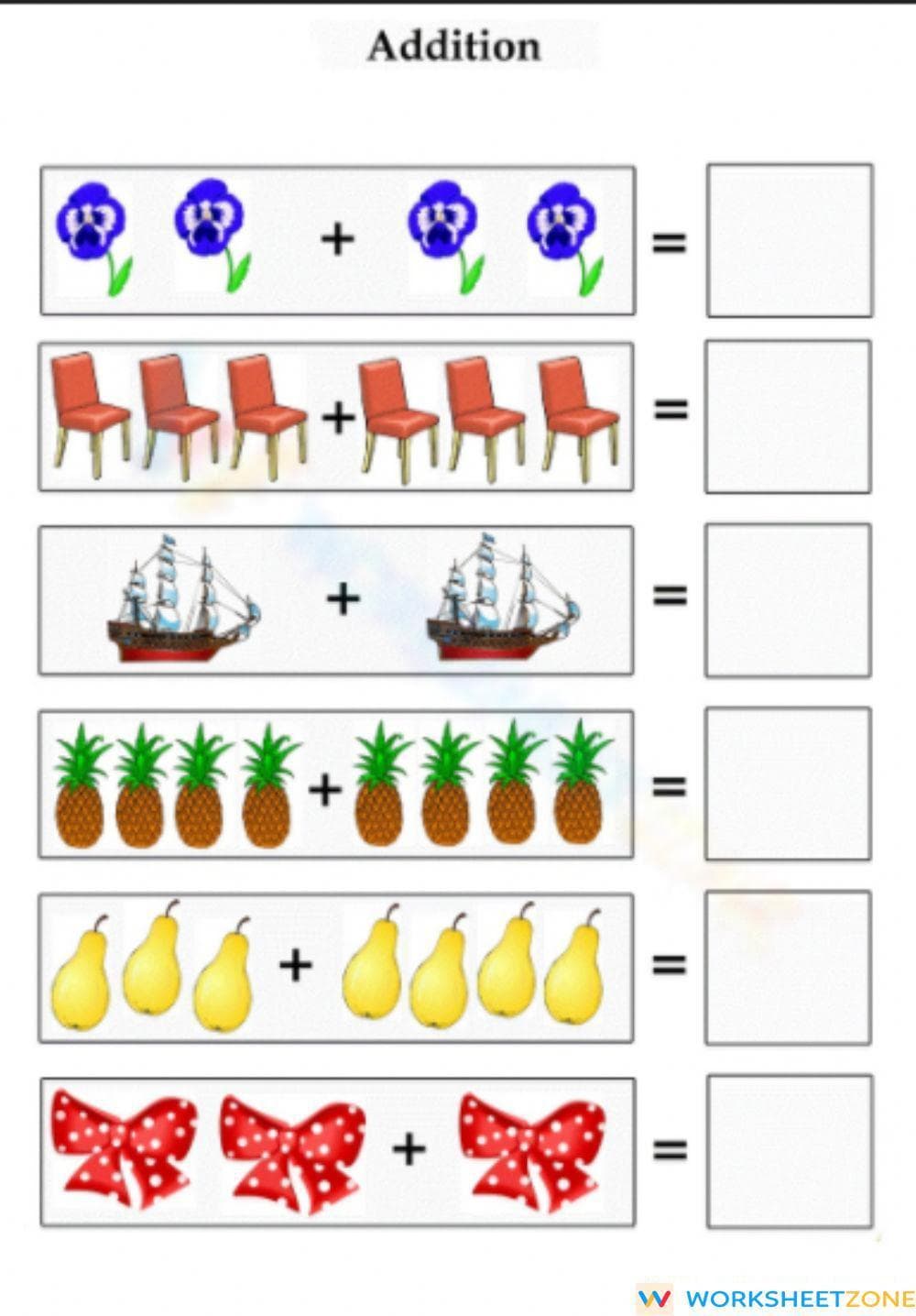 Maths Addtion Sheet - Page 1