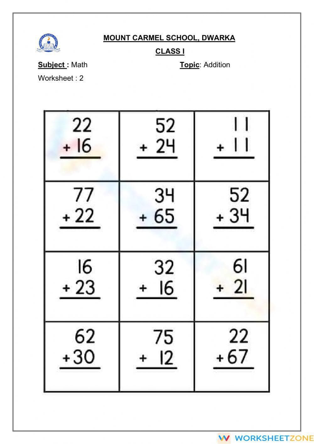 Math Practice Worksheet for Skill Building - Page 1