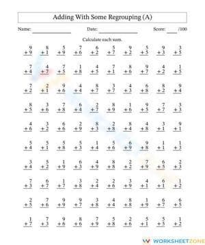 Basic Addition A1 Worksheet