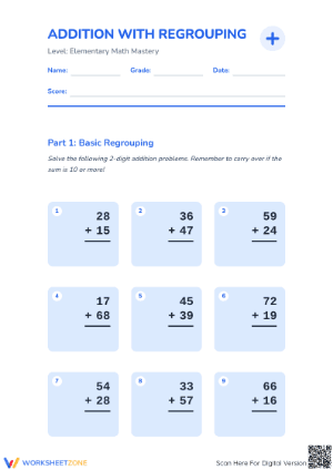 Printable 2-Digit Addition Worksheet | Grade 2 Math
