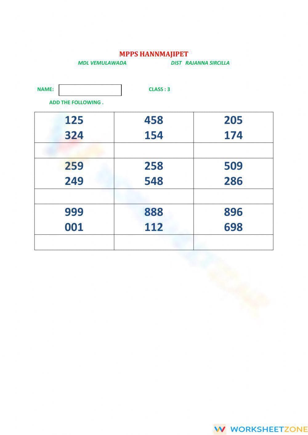 Math General Practice Worksheet - Page 1