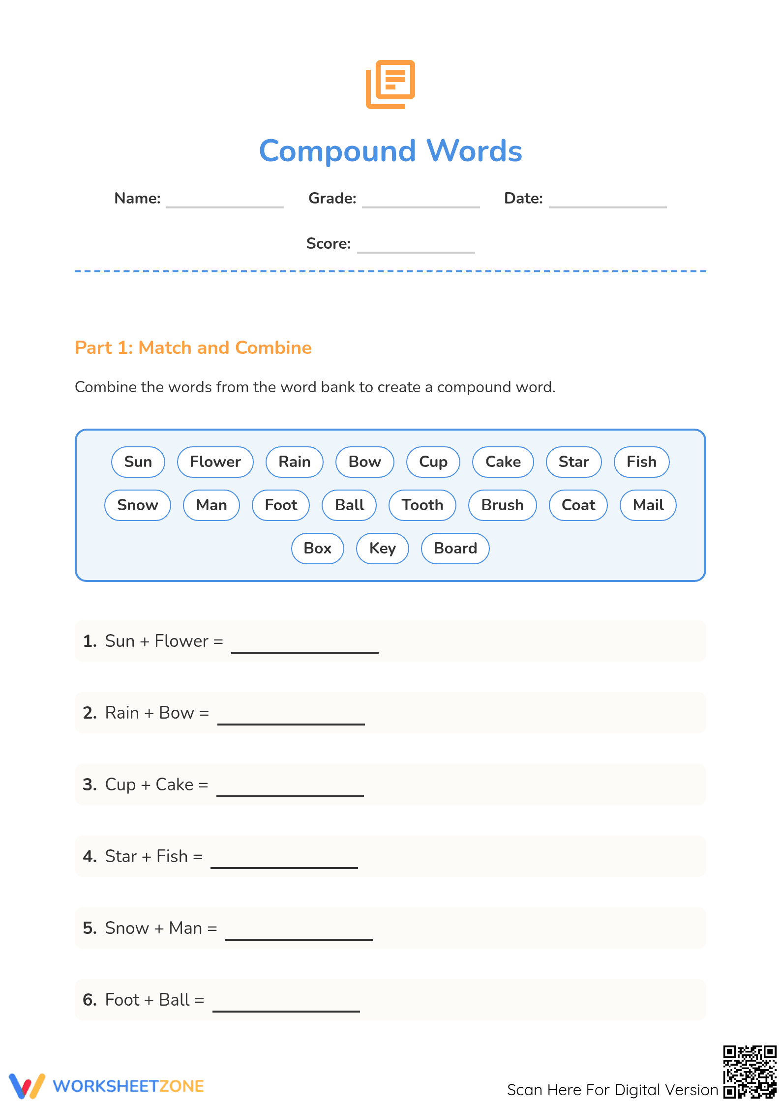Compound Words Worksheet | Grade 2 Essential Ready - Page 1