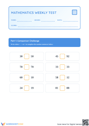 Essential 2.NBT.B.5 Worksheet: Grade 2-3 Math Weekly Test