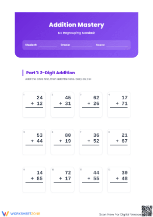 Essential Addition without Regrouping Mastery | Grade 2-4