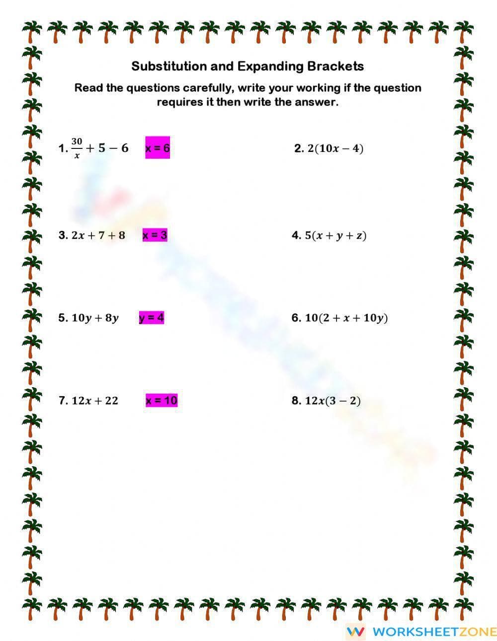 Subtraction Exercises - Page 1