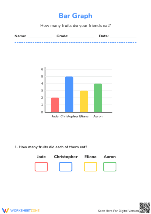 Grade 1 Bar Graphing — Printable No-Prep Worksheet