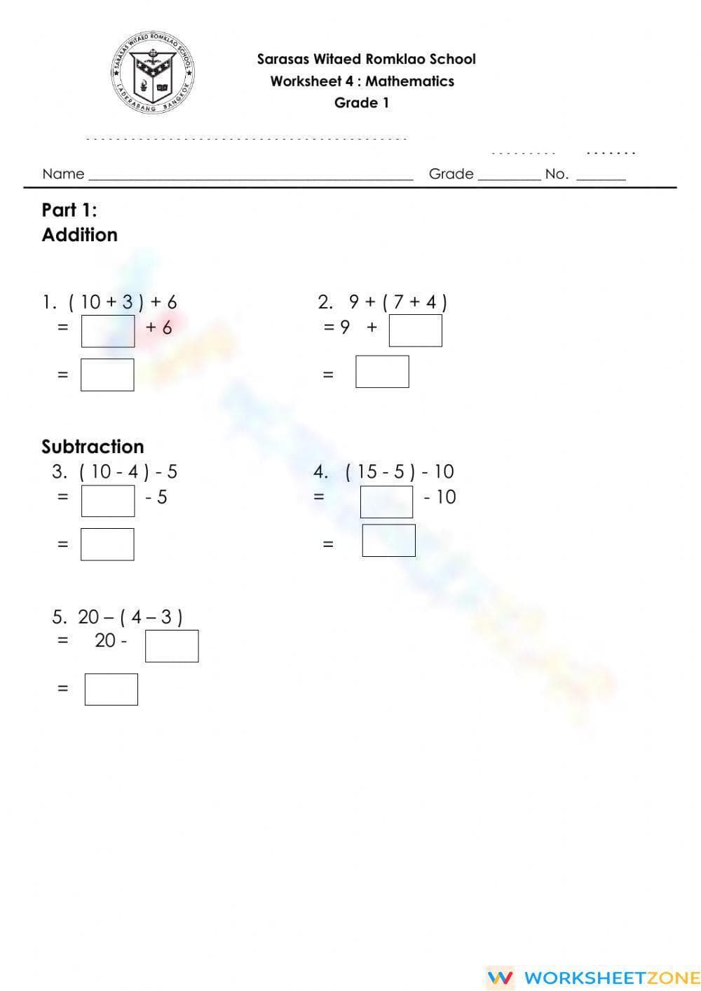 Worksheet - Page 1