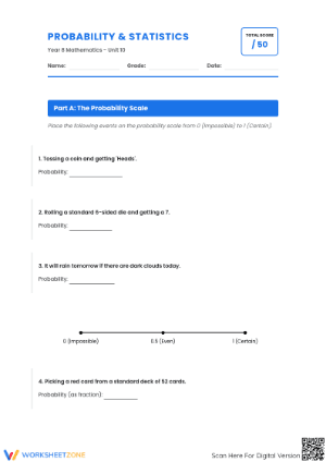 Probability and Statistics Worksheet | Essential Grade 8