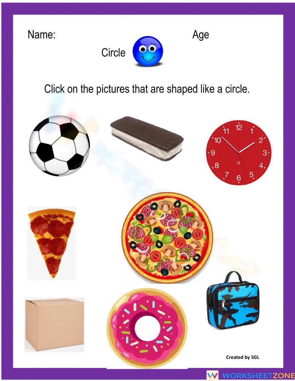 Spot the Circle! Fun Shape Recognition Worksheet  - Page 1