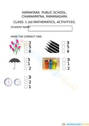 Math Checkbox Worksheet
