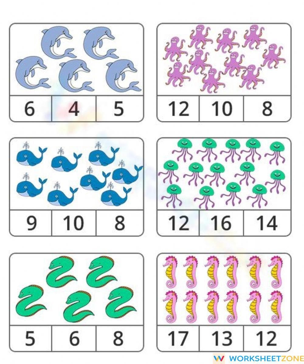 Basic Counting Skills: Fun Math Learning Worksheet - Page 1