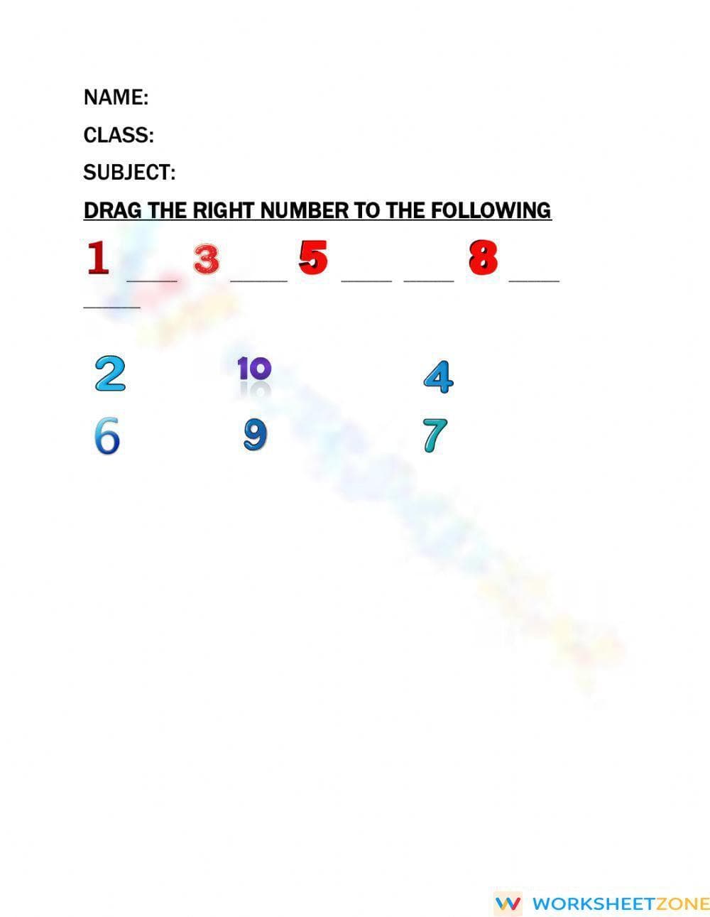 Basic Mathematics Worksheet for Early Learners - Page 1
