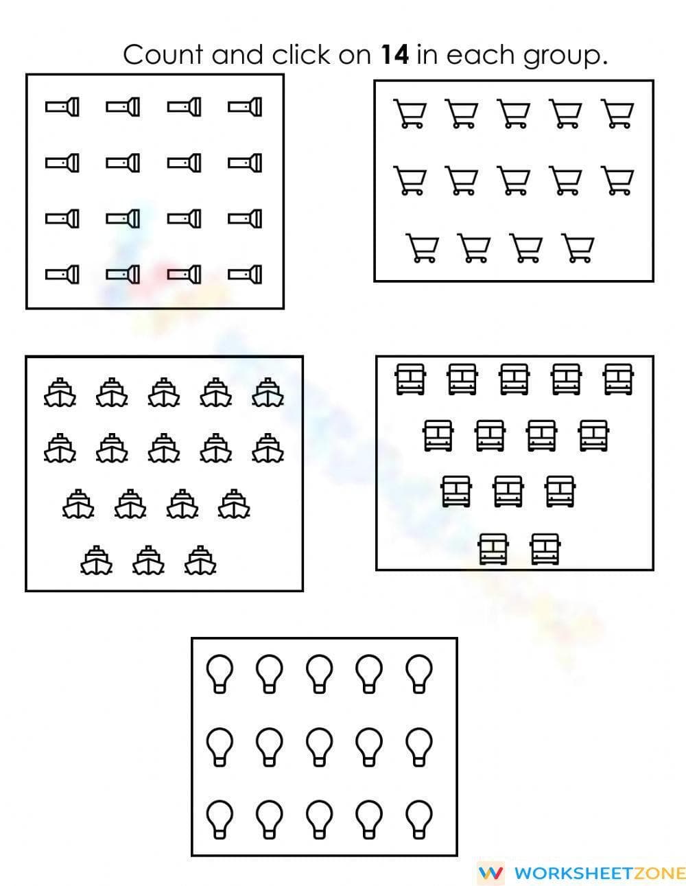 Counting to 14: Practice Counting Skills - Page 1