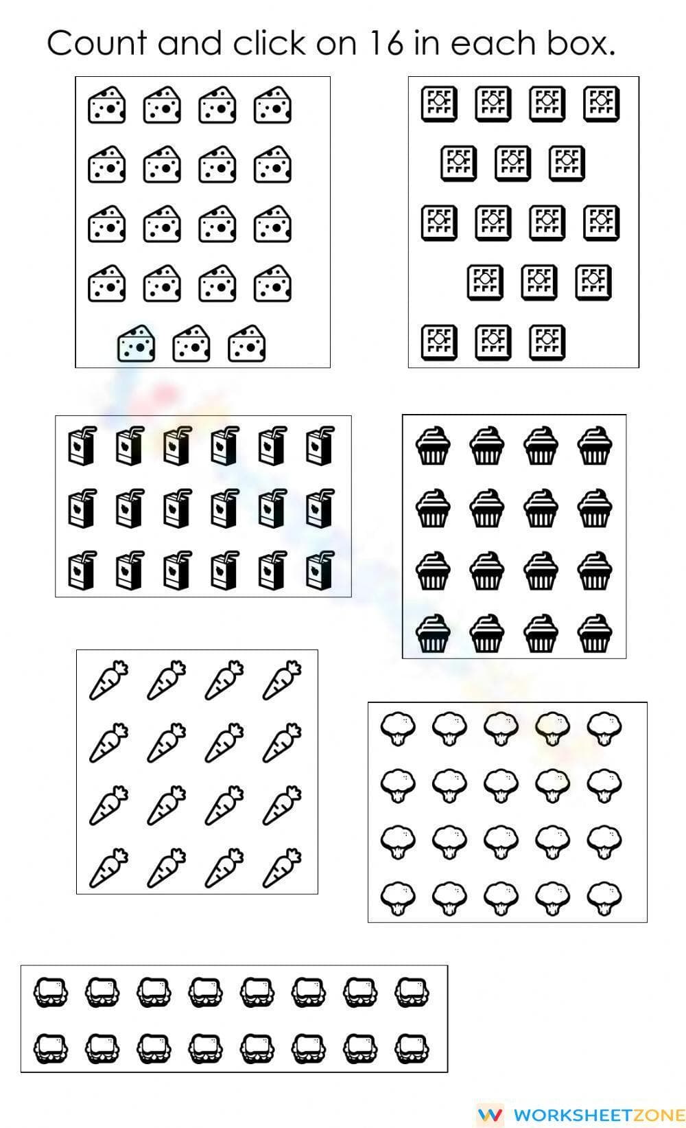 Counting to 16: Practice Number Skills - Page 1