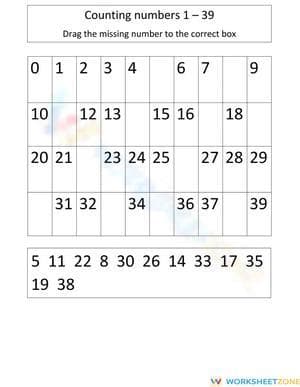 Counting Practice from 1 to 39