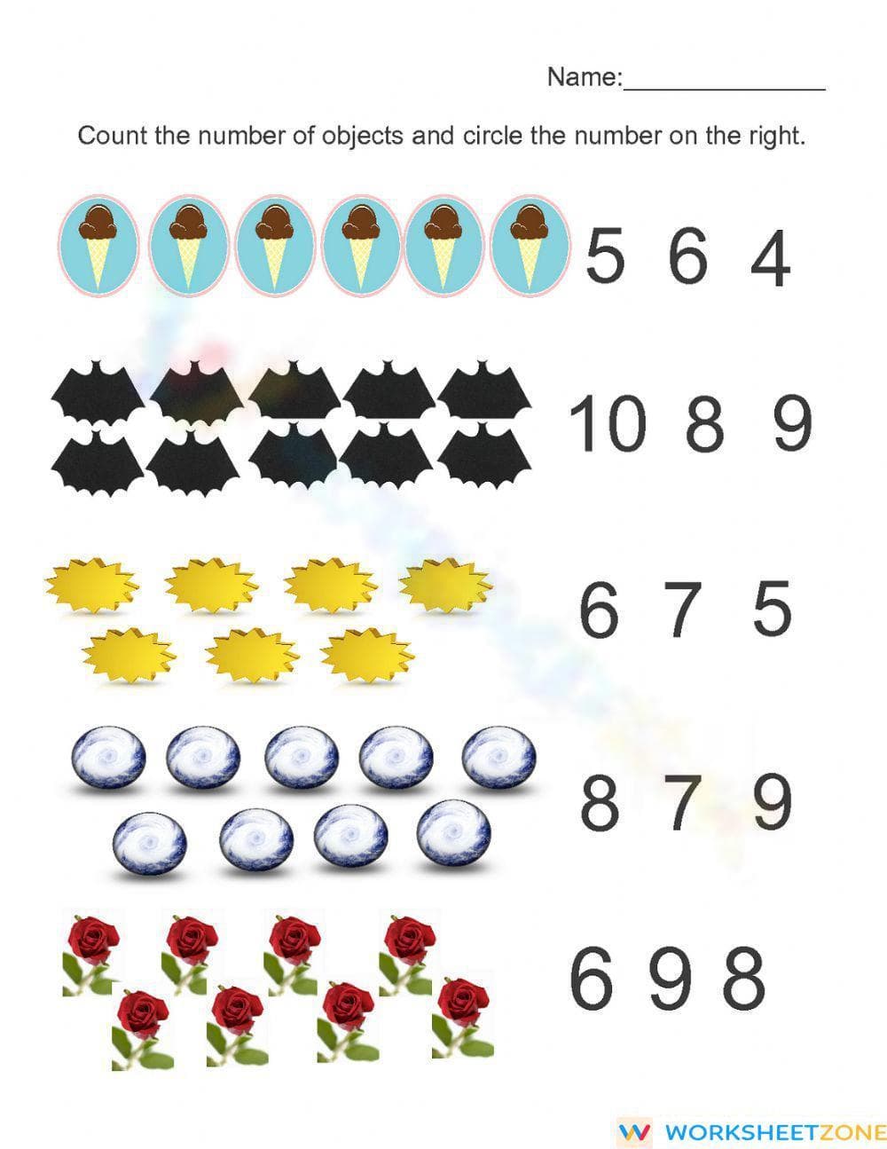 Numbers Learning Worksheet - Page 1