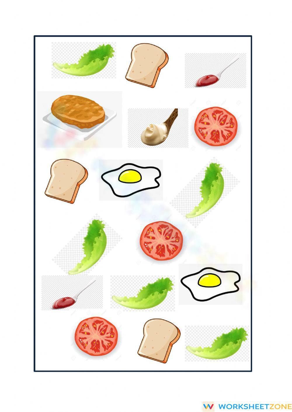 Balanced Diet: Counting and Matching Food Groups - Page 1