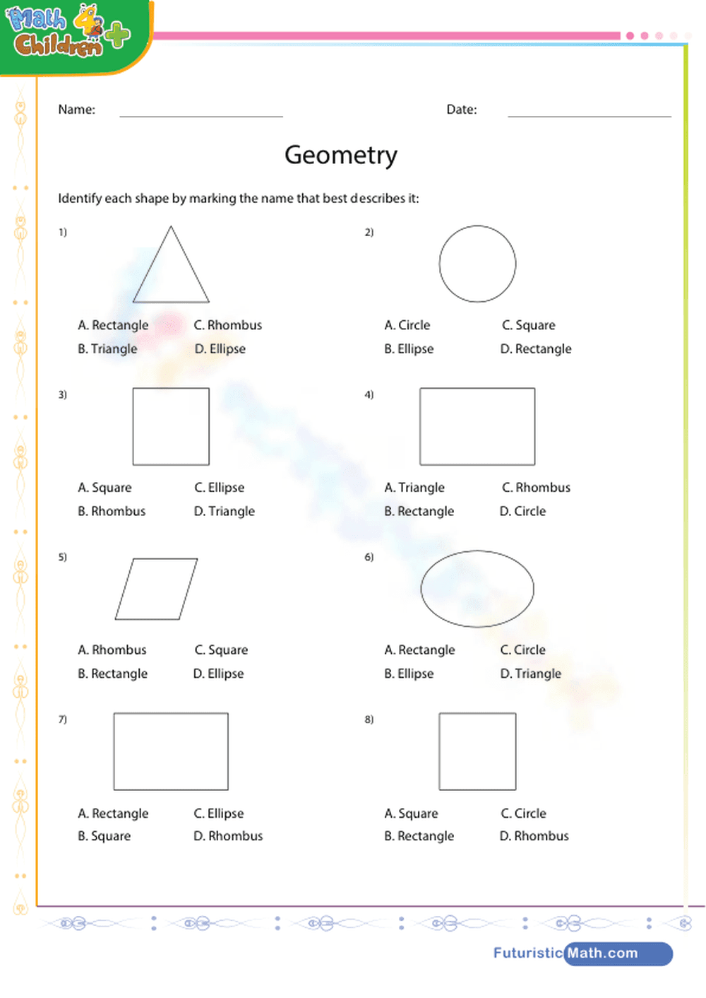 Geometry Concepts Worksheet - Page 1