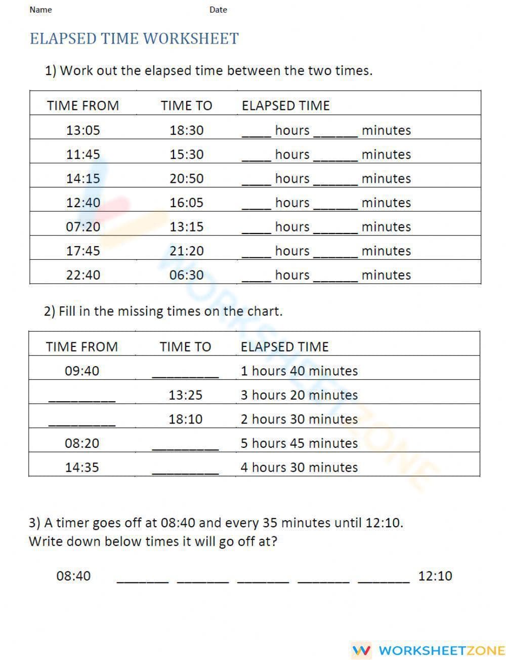 Practice Telling Time with Analog Clocks - Page 1