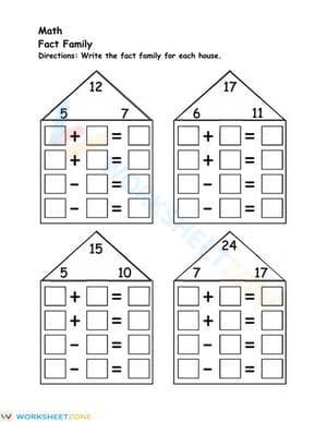 Fact Family Practice Sheet