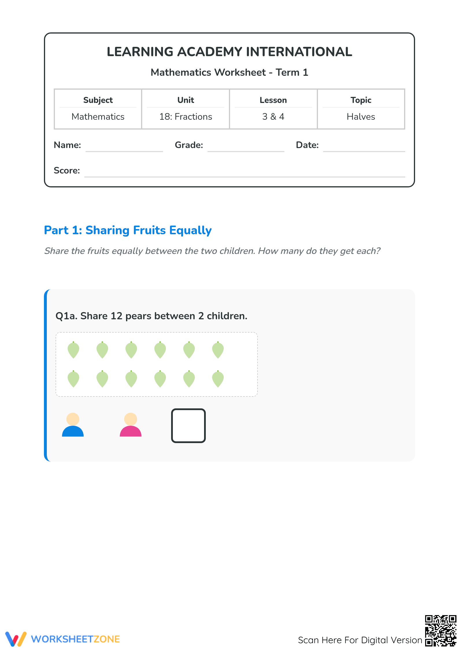 Grade 2 Halving Numbers — Printable No-Prep Worksheet - Page 1