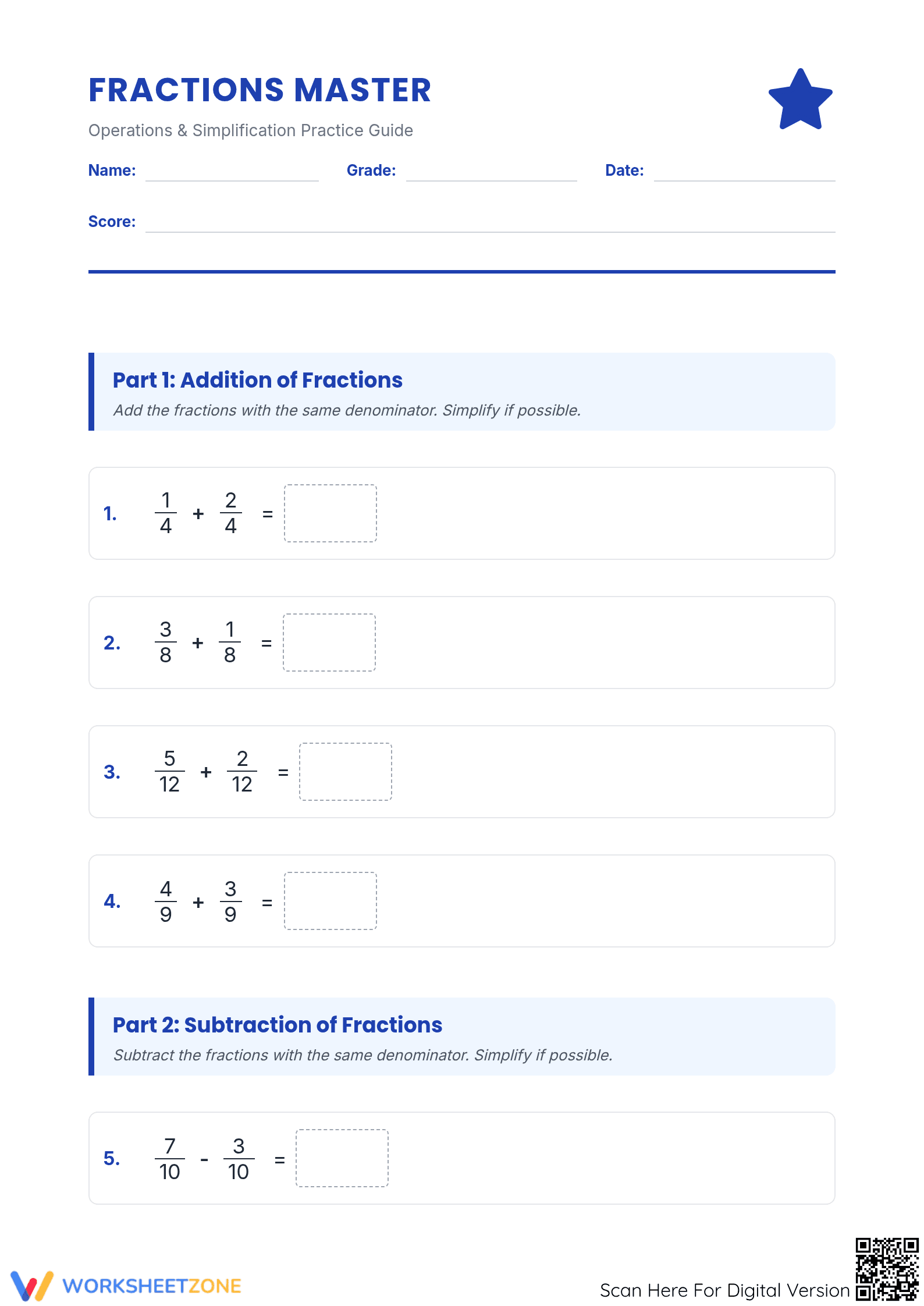 Grade 6 Interpreting Histograms — Printable No-Prep Worksheet - Page 1