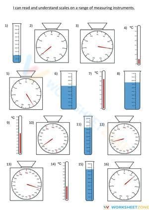 Reading Scales Worksheet: Printable Grade 3 Math