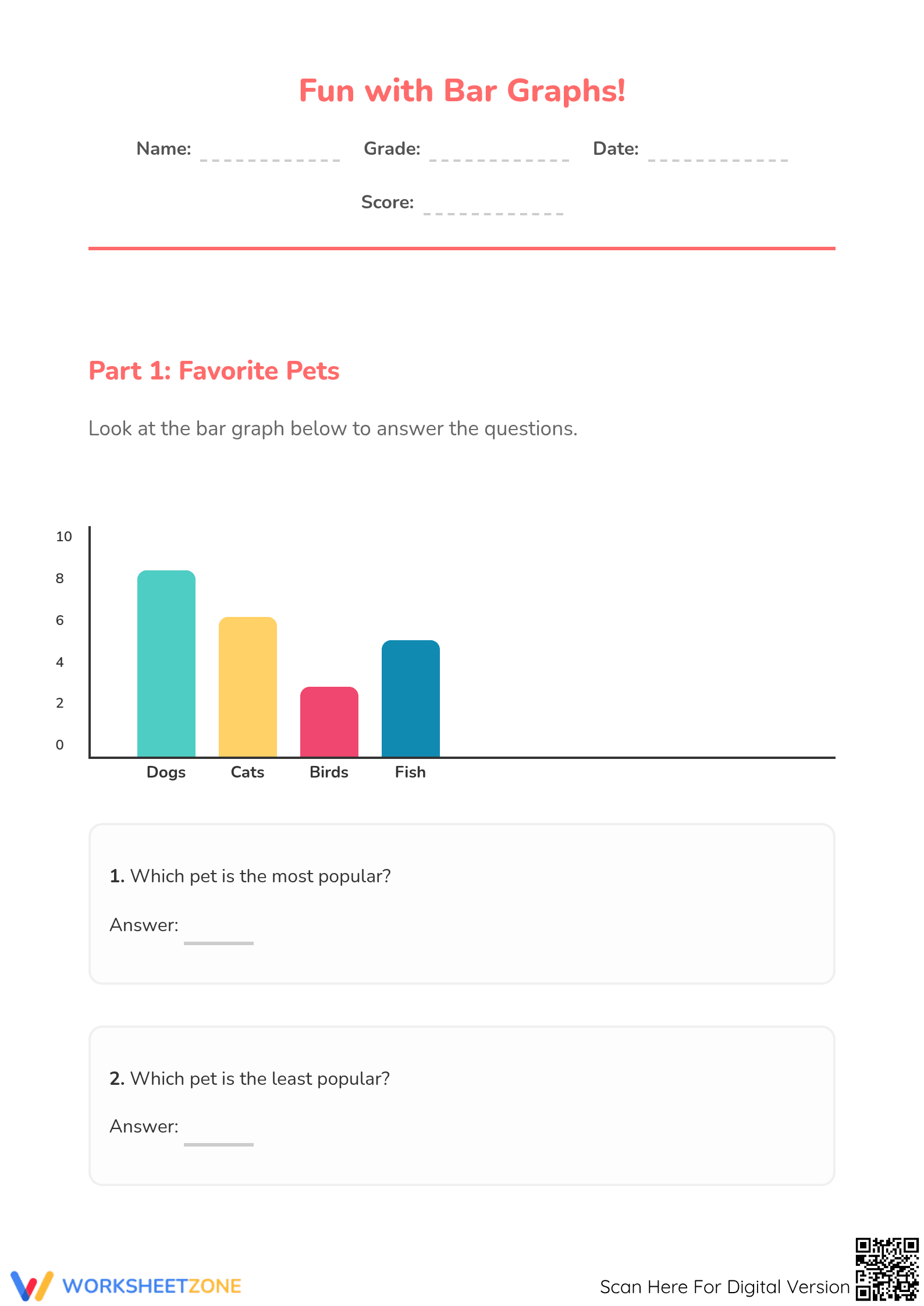 Printable Grade 3 Pictographs Worksheet | Essential Math - Page 1