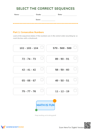 Essential Sequences Worksheet | Grade 1 Math Printable