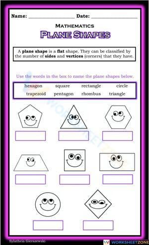 Identifying and Classifying Plane Shapes