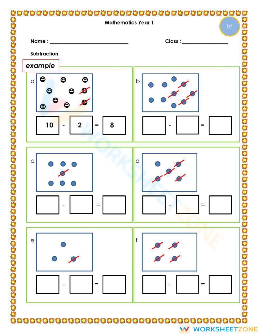 Subtraction Practice Worksheet - Page 1