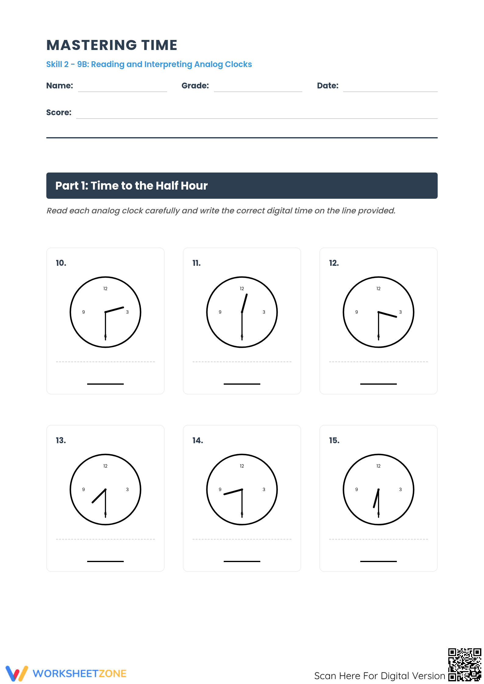 Mastering Time: Printable Grade 5 Math Worksheet - Page 1