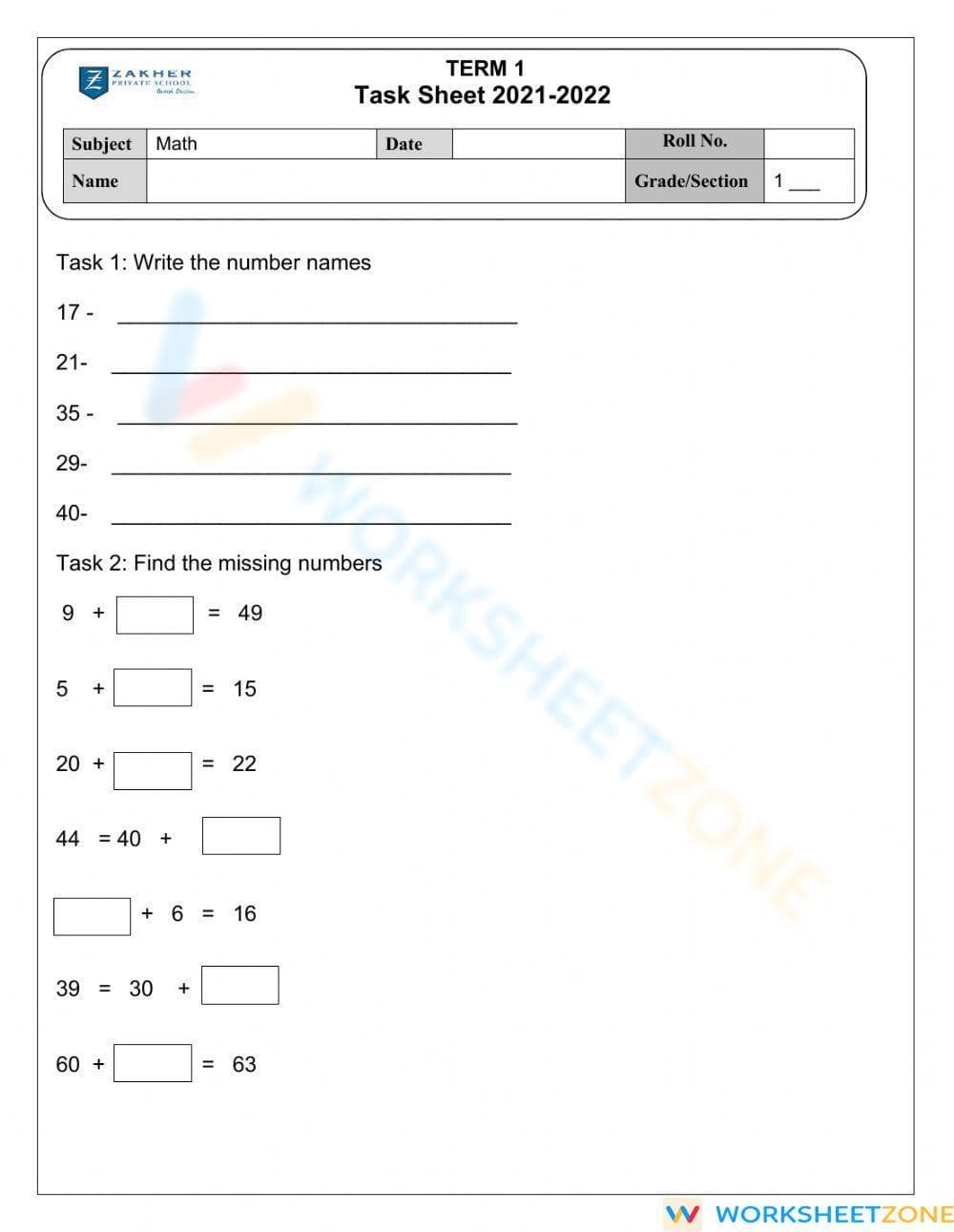Numbers - Page 1