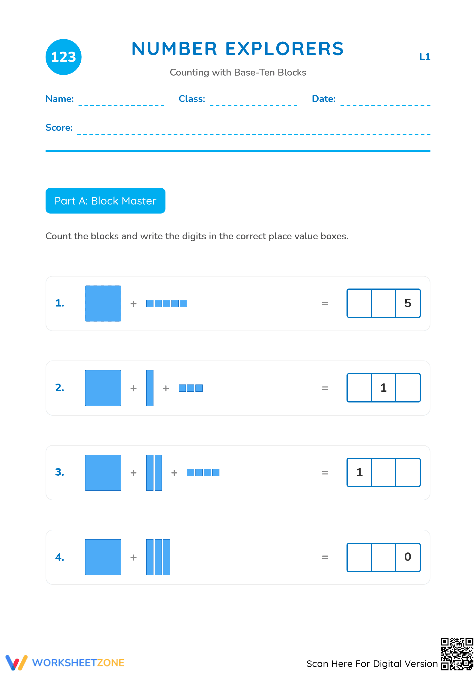Grade 2 Counting & Place Value — Printable Math Worksheet - Page 1