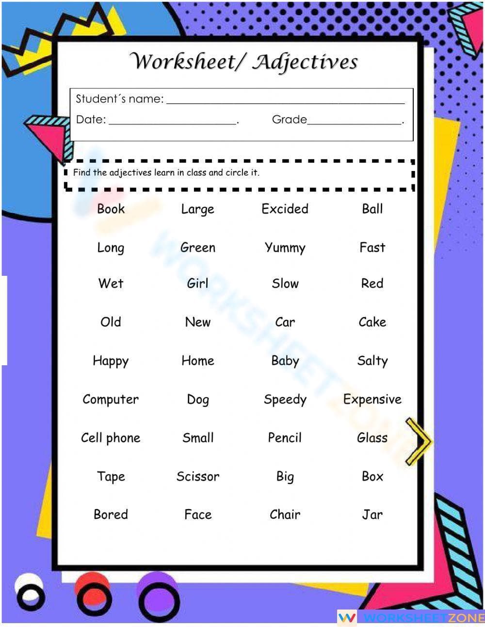 Adjectives - Page 1