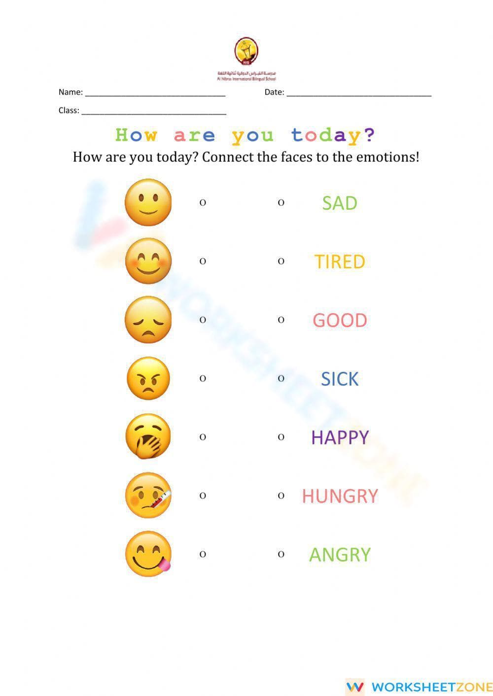 Grade 1 Feelings — Printable No-Prep Worksheet - Page 1