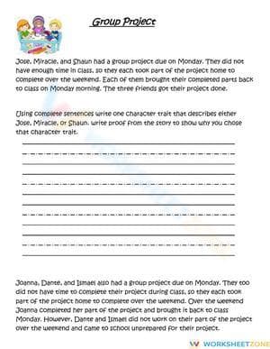 Grade 4 Character Traits — Printable No-Prep Worksheet