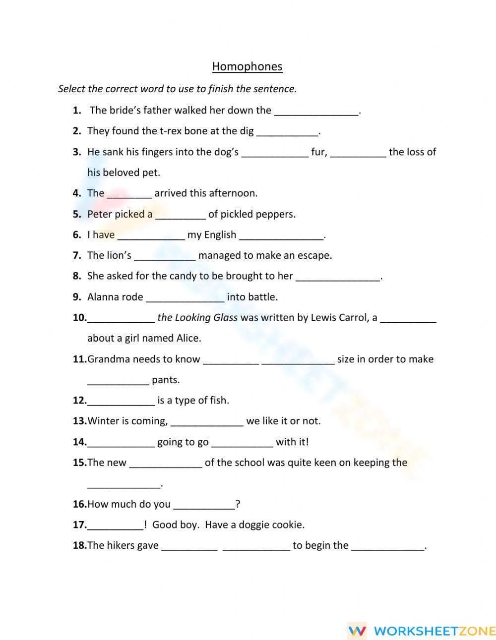 Homophones - Page 1