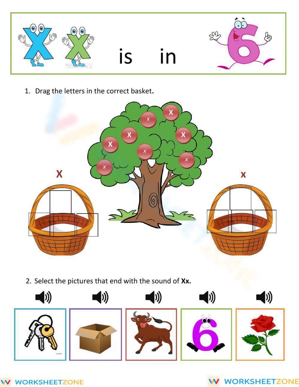 Kindergarten Letter X — Printable No-Prep Worksheet - Page 1