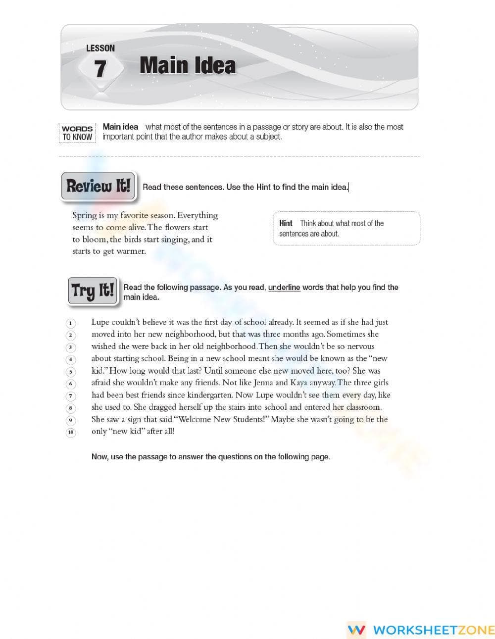 Main Idea - Page 1