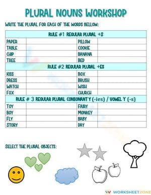 Grade 3 Plural Nouns — Printable No-Prep Worksheet